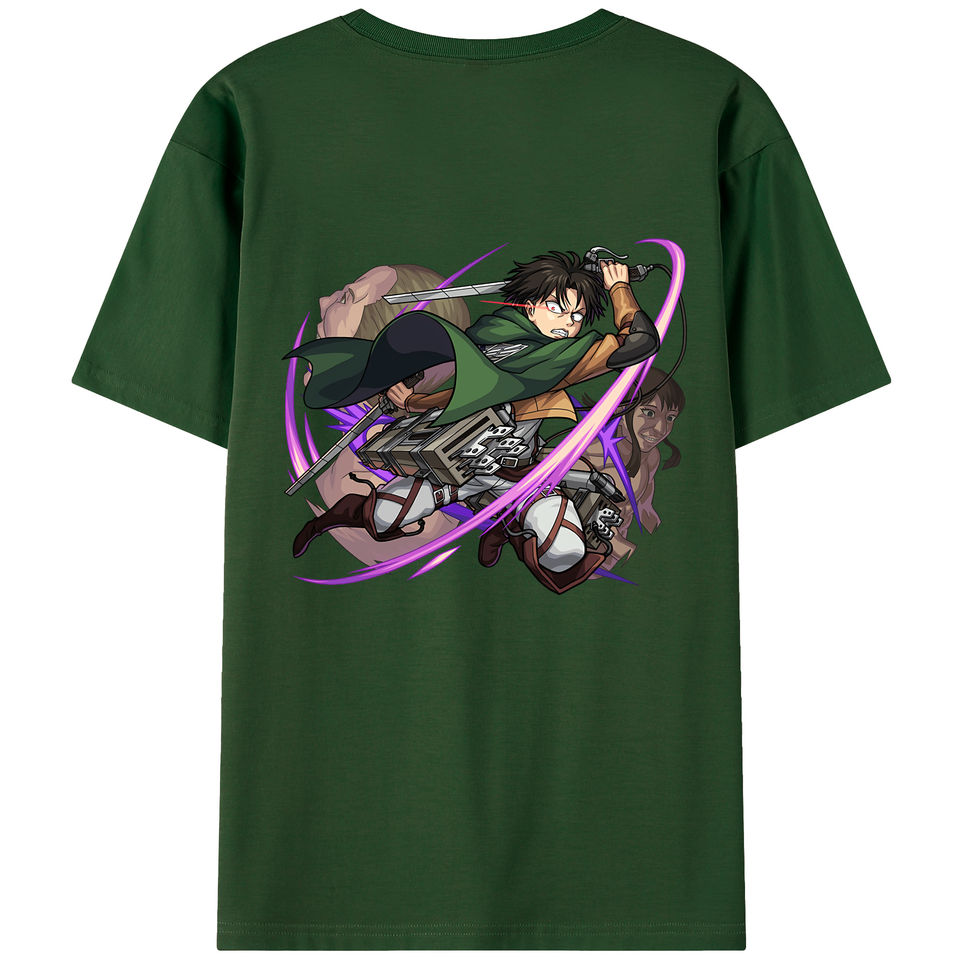 （画像用） 進撃の巨人 リヴァイ·アッカーマン Attack on Titan Levi Ackerman 綿100％半袖Tシャツ（背面プリント）